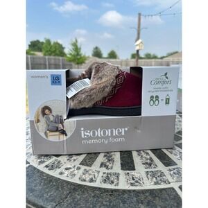 Isotoner‎ Women Eco Comfort Memory Foam Slippers Chili Pepper Red LG 8.5-9 NEW
